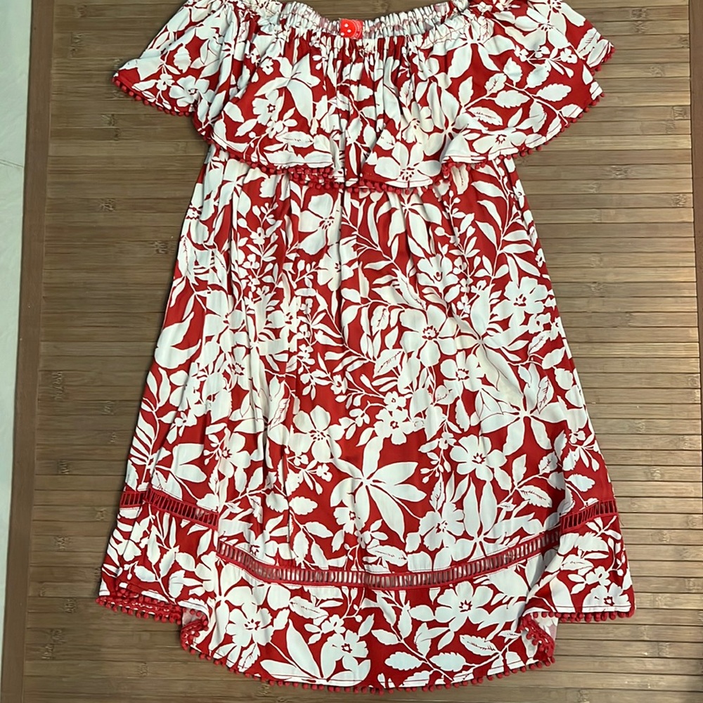 Off Shoulder Tropical Tunic/Dress by Red Carter